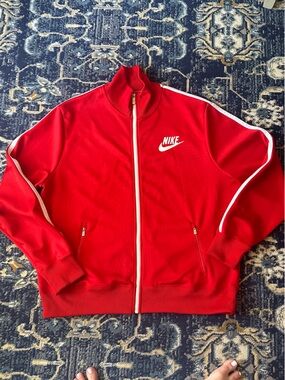 Nike Red Track Jacket with White Accents
